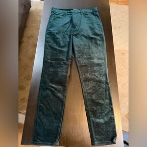 LOFT Dark Green Straight Leg Velvet Pants
